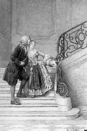 Rousseau embrassant Mlle de Boufflers
